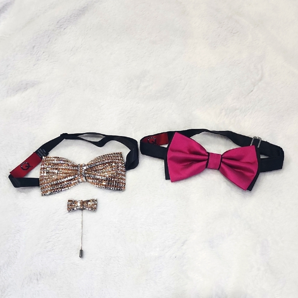 ✨️ Sequin and Satin Bow Tie Set ✨️